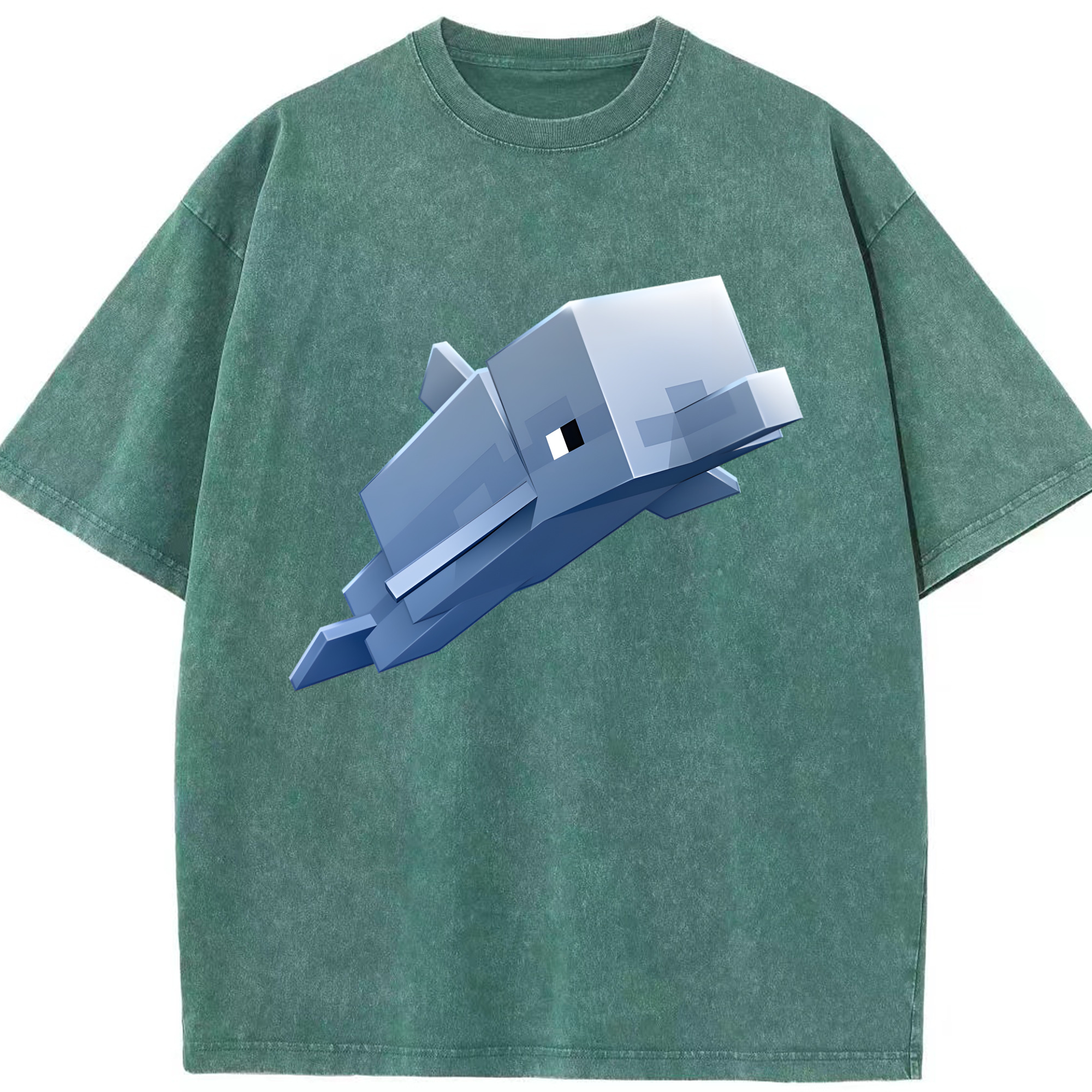 （画像用） マインクラフト ブロックの世界 Minecraft MC Block world 綿100% ヴィンテージ風 半袖Tシャツ（フロントプリント）